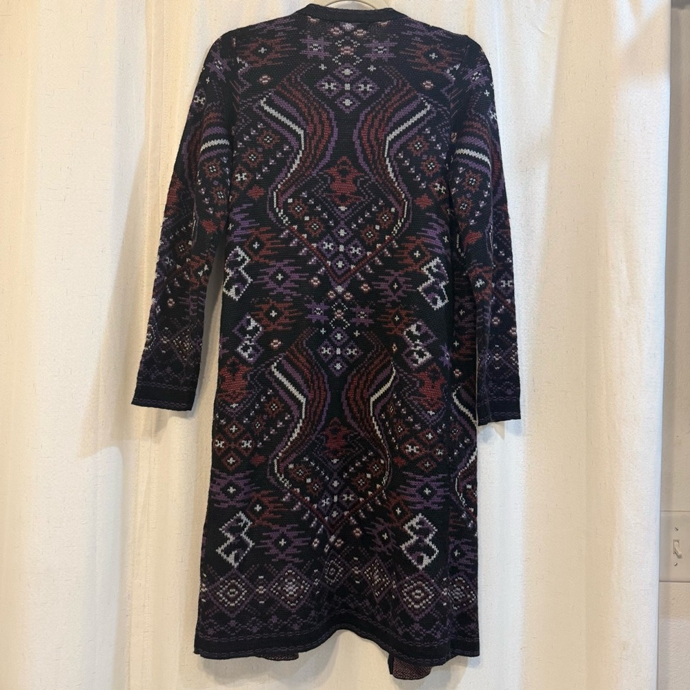 Roz & Ali Purple and Black Patterned Cardigan - Picture 2 of 4
